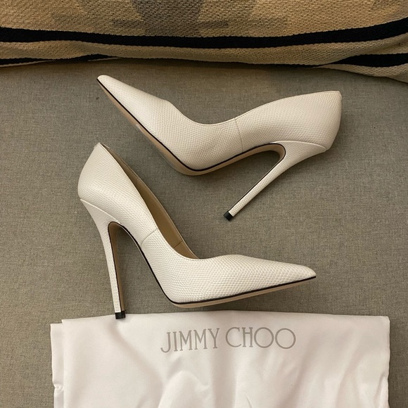Jimmy Choo Anouk Lizard Latte Heels 36.5 NWT WOMEN PUMPS - Picture 4 of 12